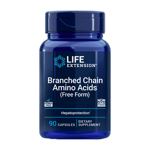 Life Extension Branched Chain Amino Acids, 90 capsules, front of bottle