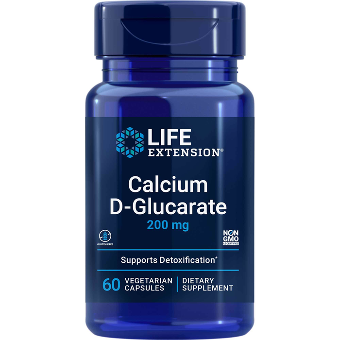 Life Extension Calcium D-Glucarate 200 mg, 60 capsules, front of bottle