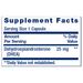 Life Extension DHEA 25 mg 100 capsules supplement facts label