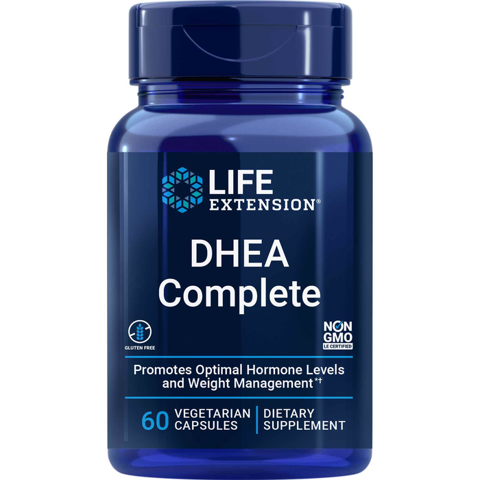 Life Extension DHEA Complete, 60 vegetarian capsules, front of bottle