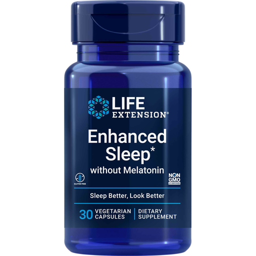 Life Extension Enhanced Natural Sleep without Melatonin, 30 capsules, front of bottle