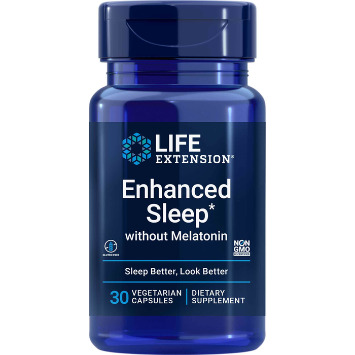 Life Extension Enhanced Natural Sleep without Melatonin, 30 capsules, front of bottle