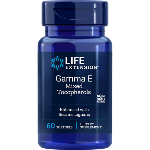 Life Extension Gamma E Mixed Tocopherols, 60 softgels, front of bottle