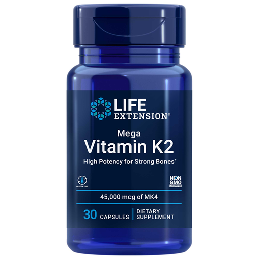 Life Extension Mega Vitamin K2 45 mg, 30 capsules, front of bottle
