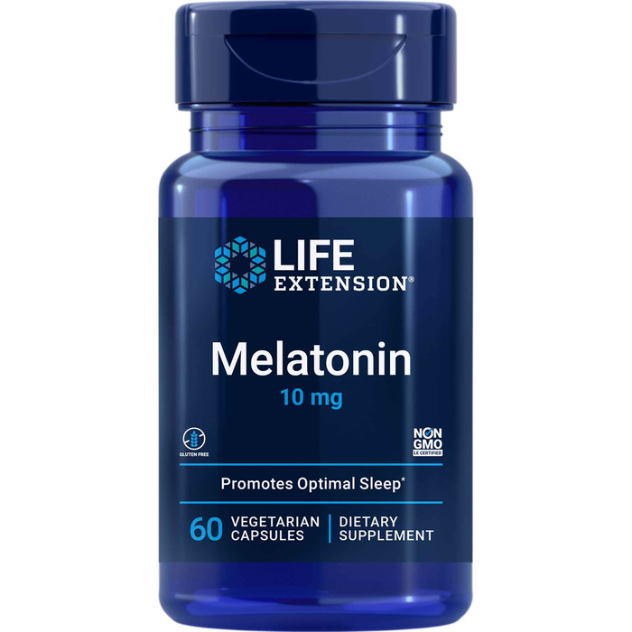 Life Extension Melatonin 10 mg, 60 capsules, front of bottle