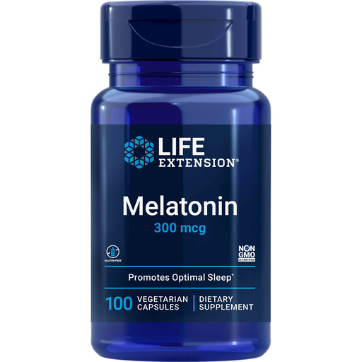 Life Extension Melatonin 300 mcg, 100 capsules, front of bottle