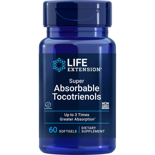 Life Extension Super Absorbable Tocotrienols, 60 softgels, front of bottle