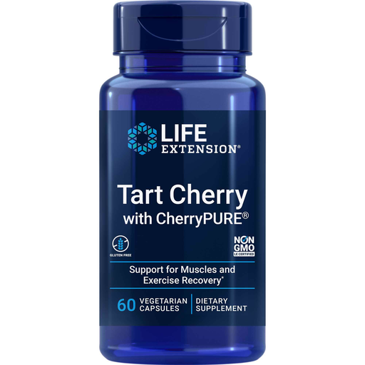 Life Extension Tart Cherry with CherryPure 480 mg, 60 capsules, front of bottle