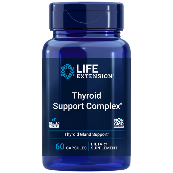 Life Extension Thyroid Support Complex, 60 vegetarian capsules, front of bottle