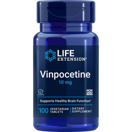 Life Extension Vinpocetine 10 mg, 100 tablets, front of bottle