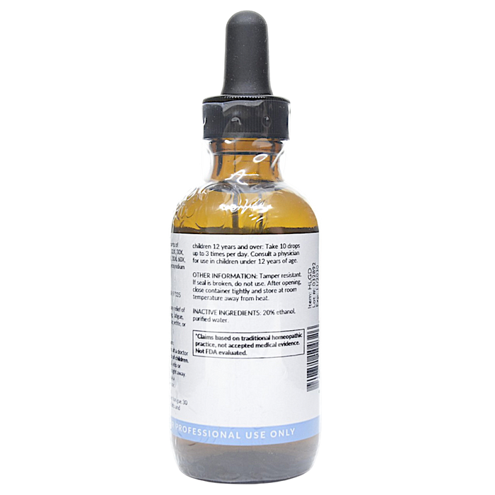 Bottle with inactive ingredients label on a white background