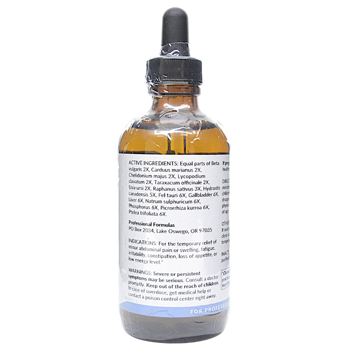 Bottle with active ingredients label on a white background