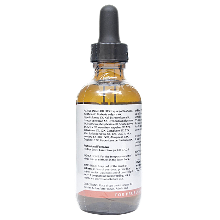 Bottle with active ingredients label on a white background