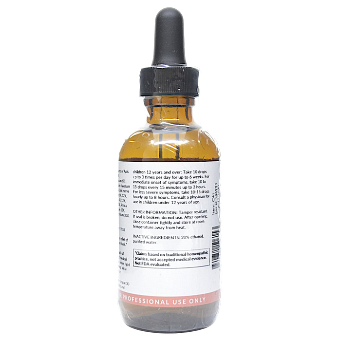 Bottle with inactive ingredients label on a white background