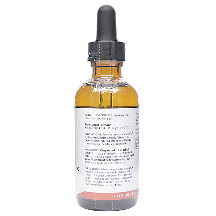 Bottle with active ingredients label on a white background