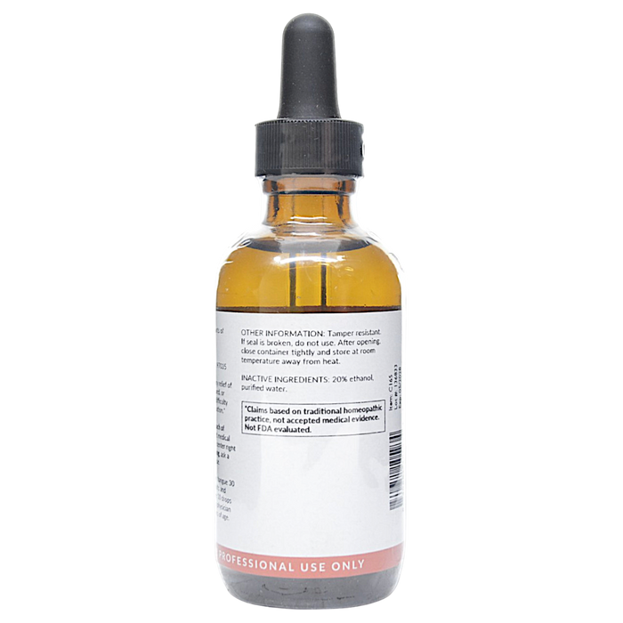 Bottle with inactive ingredients label on a white background