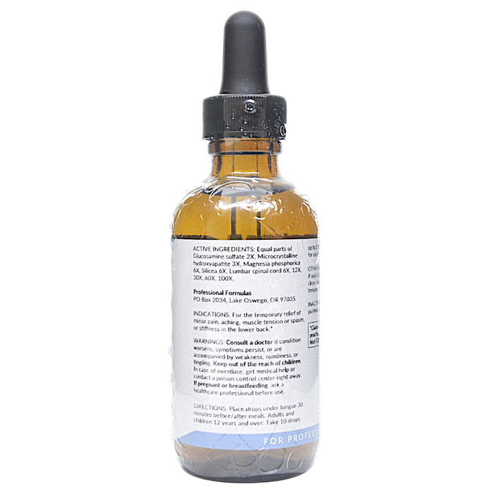Bottle with active ingredients label on a white background
