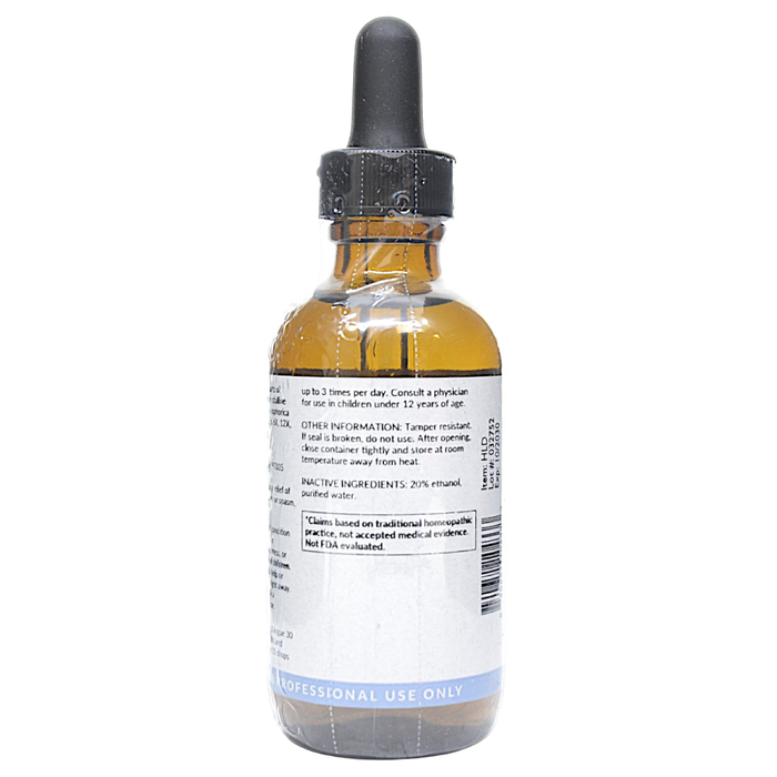 Bottle with inactive ingredients label on a white background