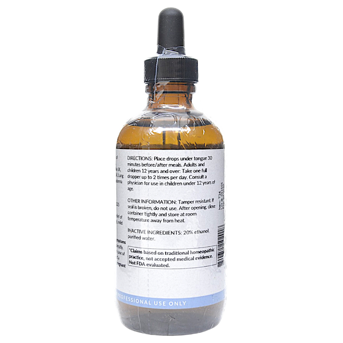 Bottle with inactive ingredients label on a white background