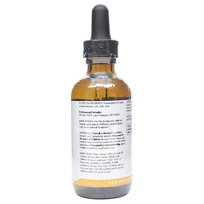 Bottle with active ingredients label on a white background