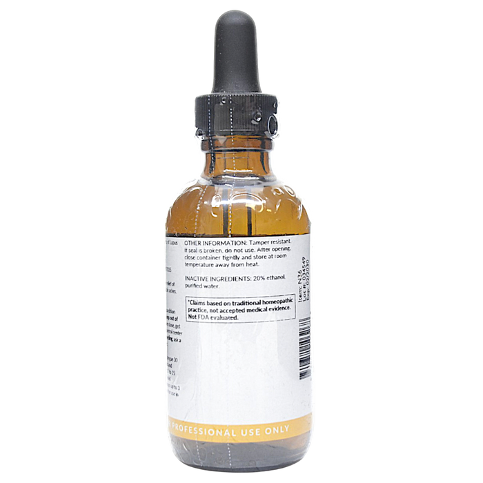 Bottle with inactive ingredients label on a white background