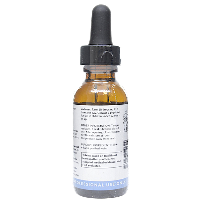 Bottle with inactive ingredients label on a white background