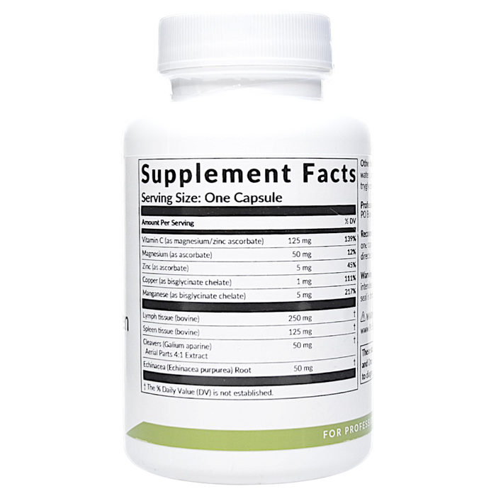 Bottle with supplement facts label on a white background