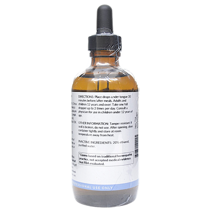 Bottle with inactive ingredients label on a white background