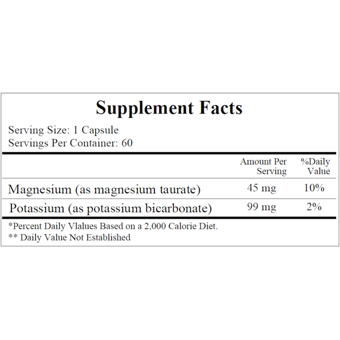 Front product image of Magnesium-Potassium Taurate 60 caps by Ecological Formulas