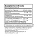 Metabolic Maintenance Ashwagandha Complex 60 capsules supplement facts label