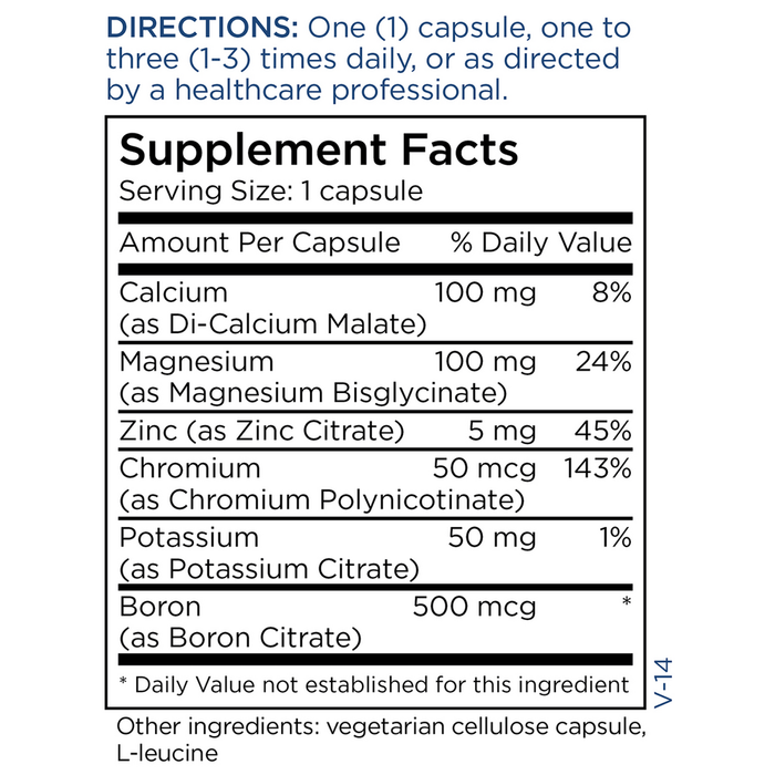 Metabolic Maintenance Muscle Recovery 90 capsules supplement facts label