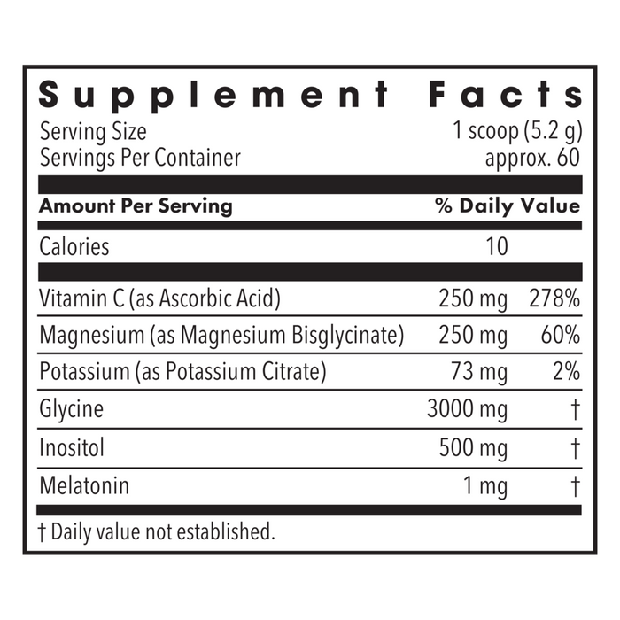 Metabolic Maintenance R.E.M. Maintenance 366 g supplement facts label