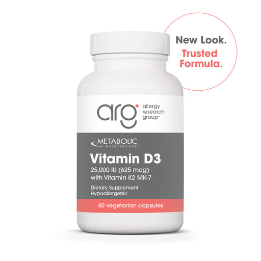 Metabolic Maintenance Vitamin D-3 with K2 MK-7, 60 capsules, front of bottle