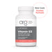 Supplement bottle labeled 'Metabolic Maintenance Vitamin D3 with K2 by Allergy Research Group' on a white background