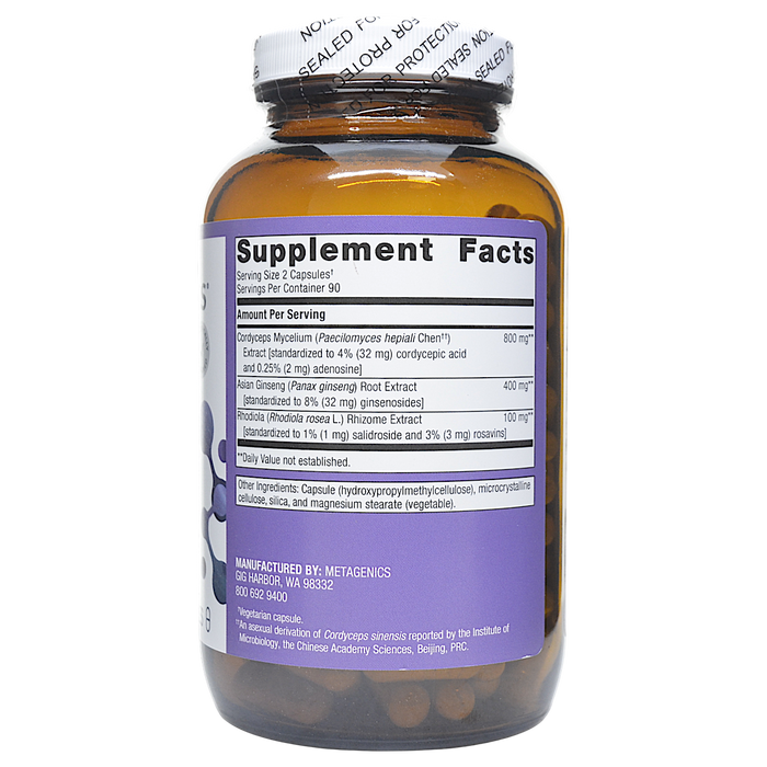 Metagenics Adreset 180 capsules supplement facts label