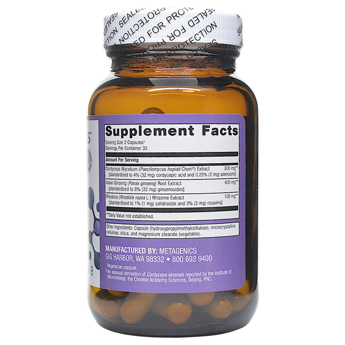 Metagenics Adreset 60 capsules supplement facts label