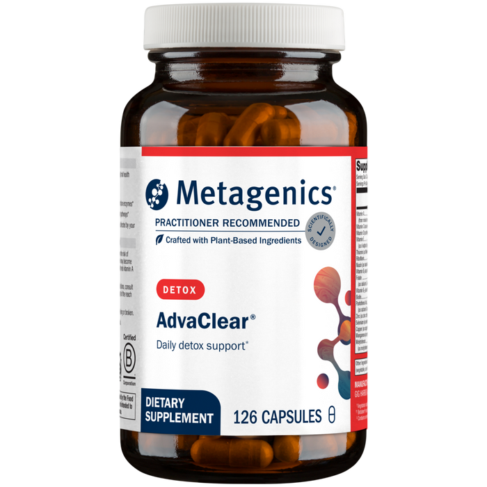 Metagenics AdvaClear, 126 capsules, front of bottle