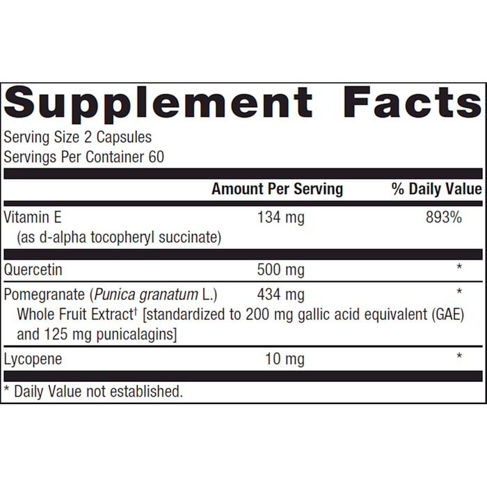 Metagenics CardioLux HDL 120 capsules supplement facts label