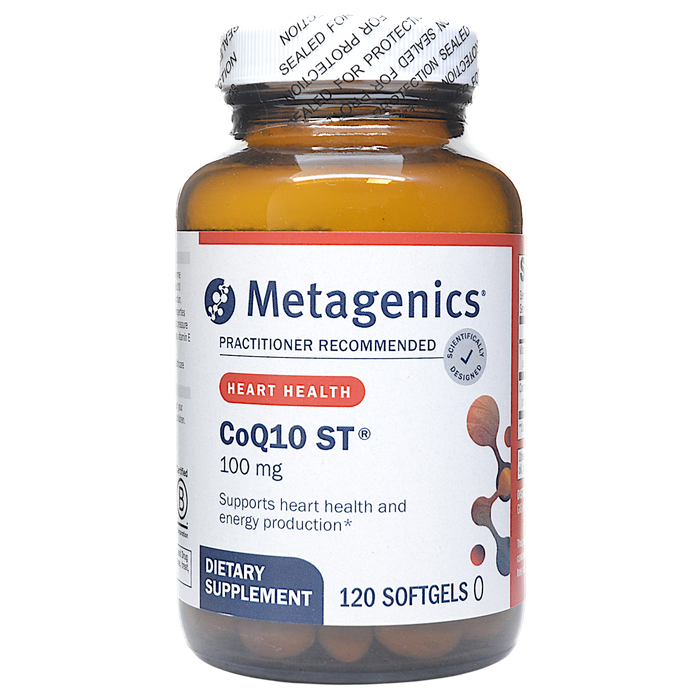 Metagenics CoQ10 ST 100 mg, 120 softgels, front of bottle