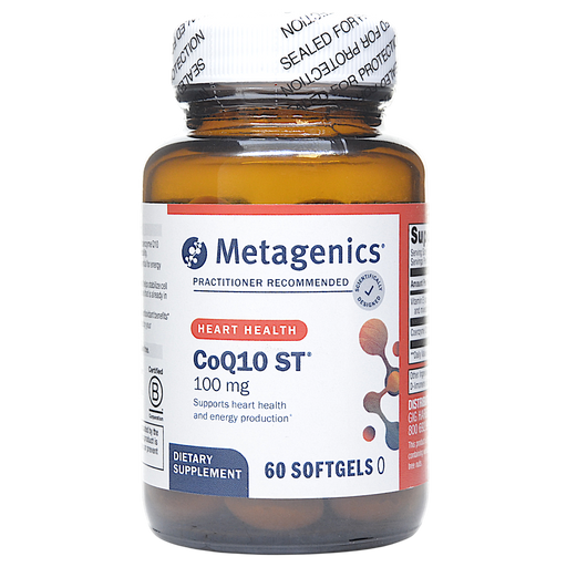 Metagenics CoQ10 ST 100 mg, 60 softgels, front of bottle