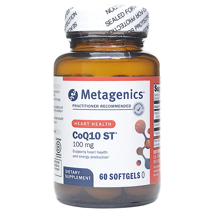 Metagenics CoQ10 ST 100 mg, 60 softgels, front of bottle