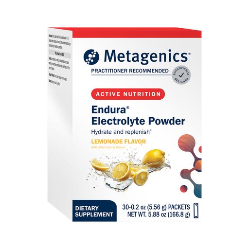 Metagenics Endura Electrolyte Powder Lemonade, 30 packets, front of box