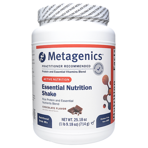 Metagenics Essential Nutrition Shake Chocolate, 14 servings, front of canister