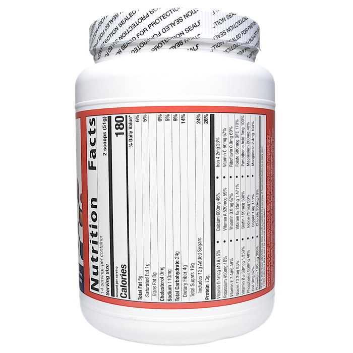 Metagenics Essential Nutrition Shake Chocolate 14 servings nutrition facts label