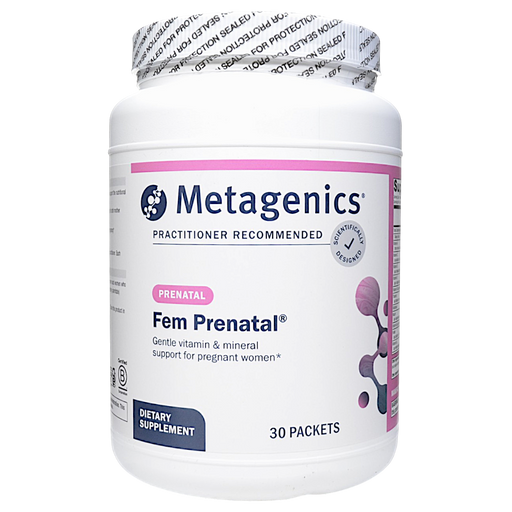 Metagenics Fem Prenatal Multivitamin with Iron, 30 packets, front of box