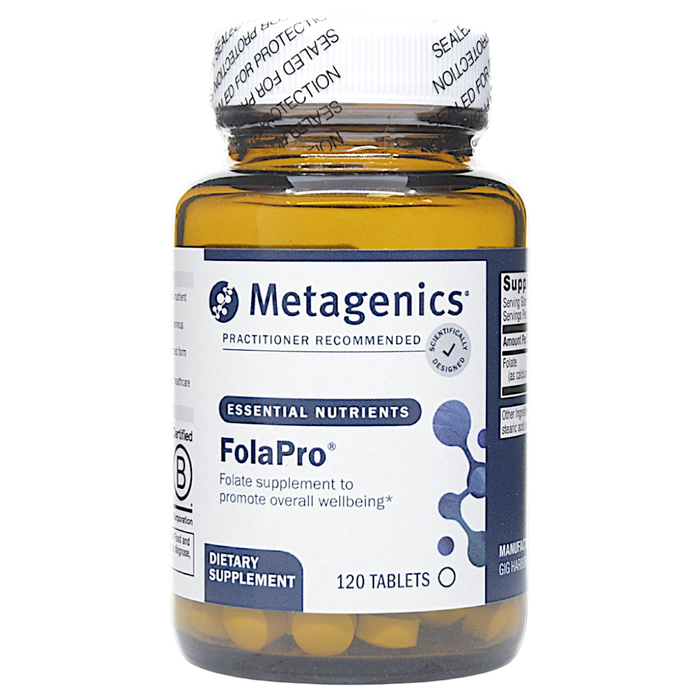Metagenics FolaPro 1,330 mcg, 120 tablets, front of bottle