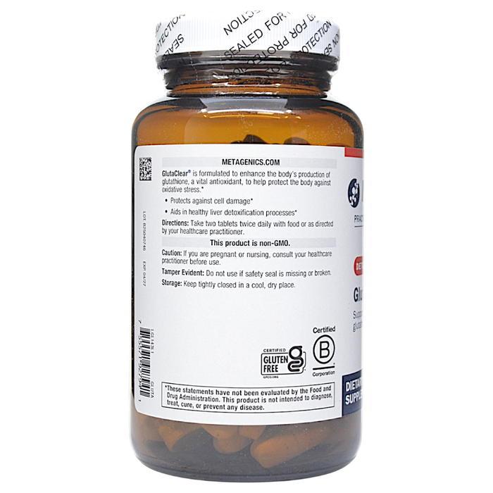 Metagenics GlutaClear 120 tablets directions label