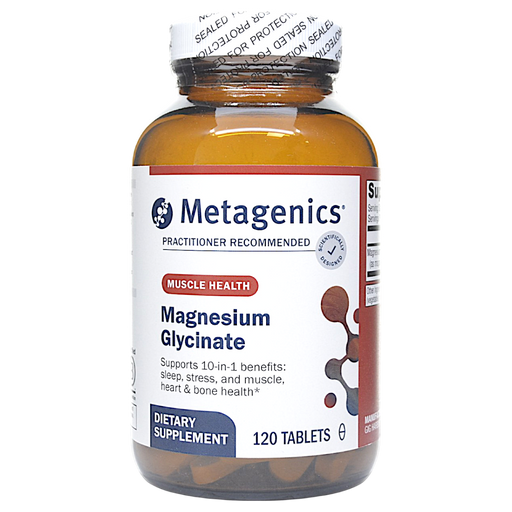 Metagenics Magnesium Glycinate 100 mg, 120 tablets, front of bottle