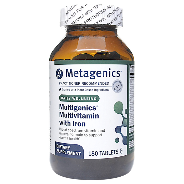 Metagenics Multigenics Multivitamin with Iron, 180 tablets, front of bottle