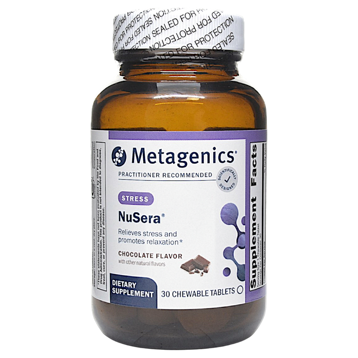 Metagenics NuSera Chocolate, 30 chewable tablets, front of bottle